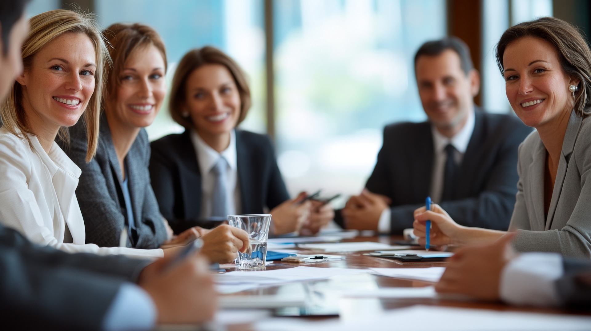A business meeting in the office, with everyone looking at you.