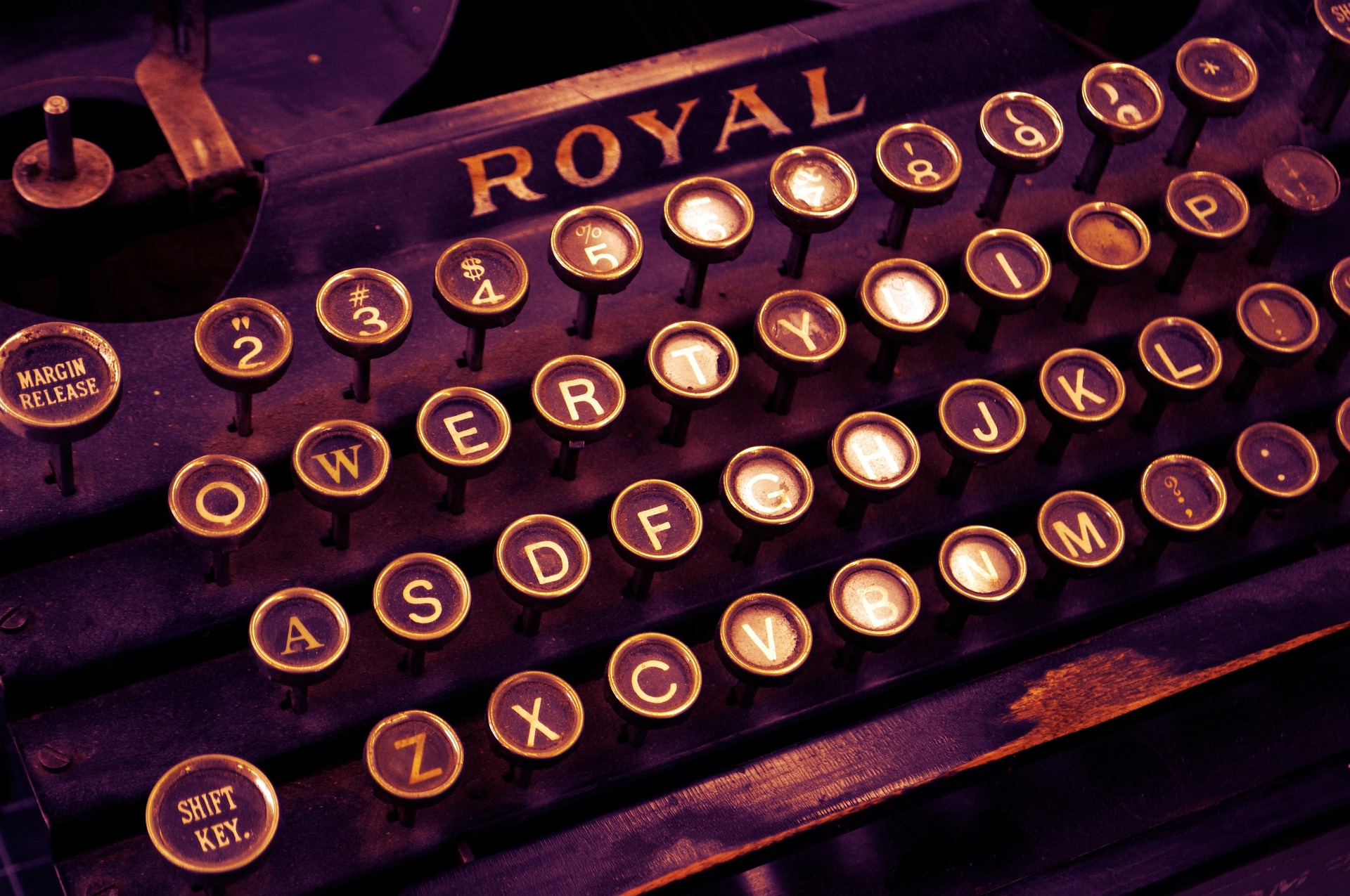 Vintage typewriter keyboard.