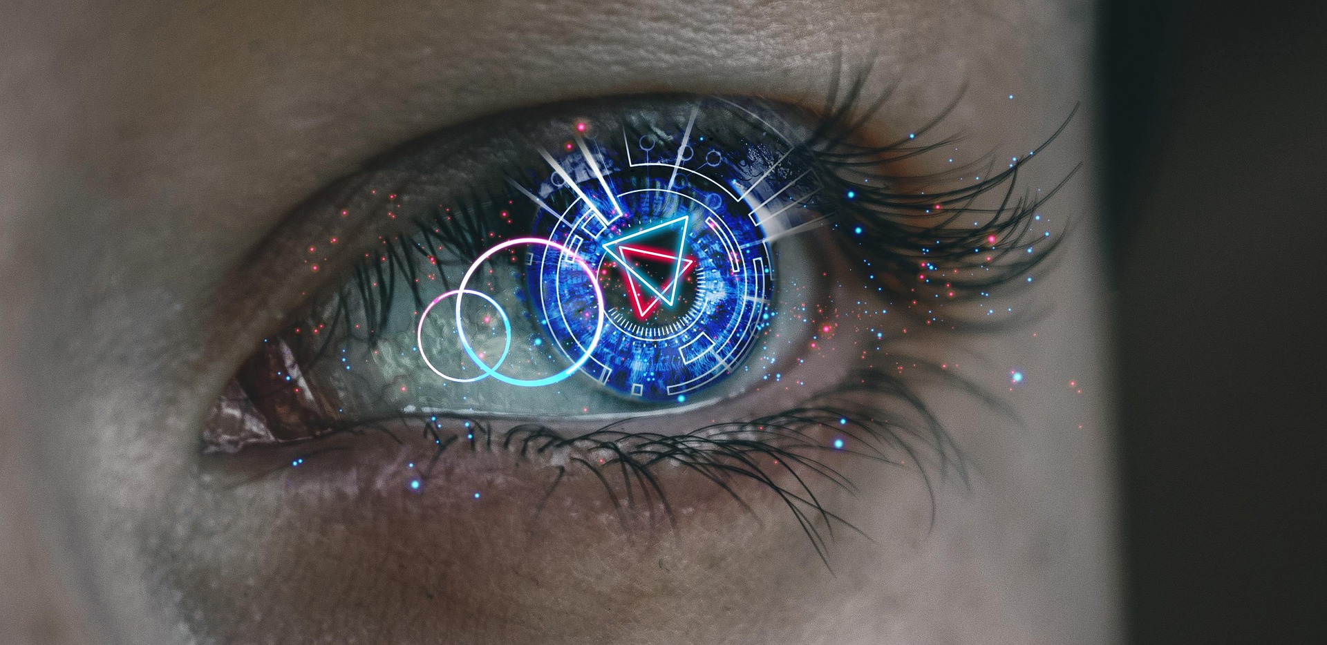 Human eye enhanced with bionic effects.