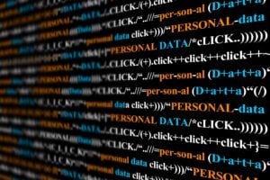 A data screen showing a lot of coding and data with the word data and Personal very visible.
