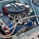 Under the hood is a souped-up shiny car engine.