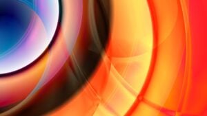 Solar flare-like, a variety of circular shapes in different bands of color.