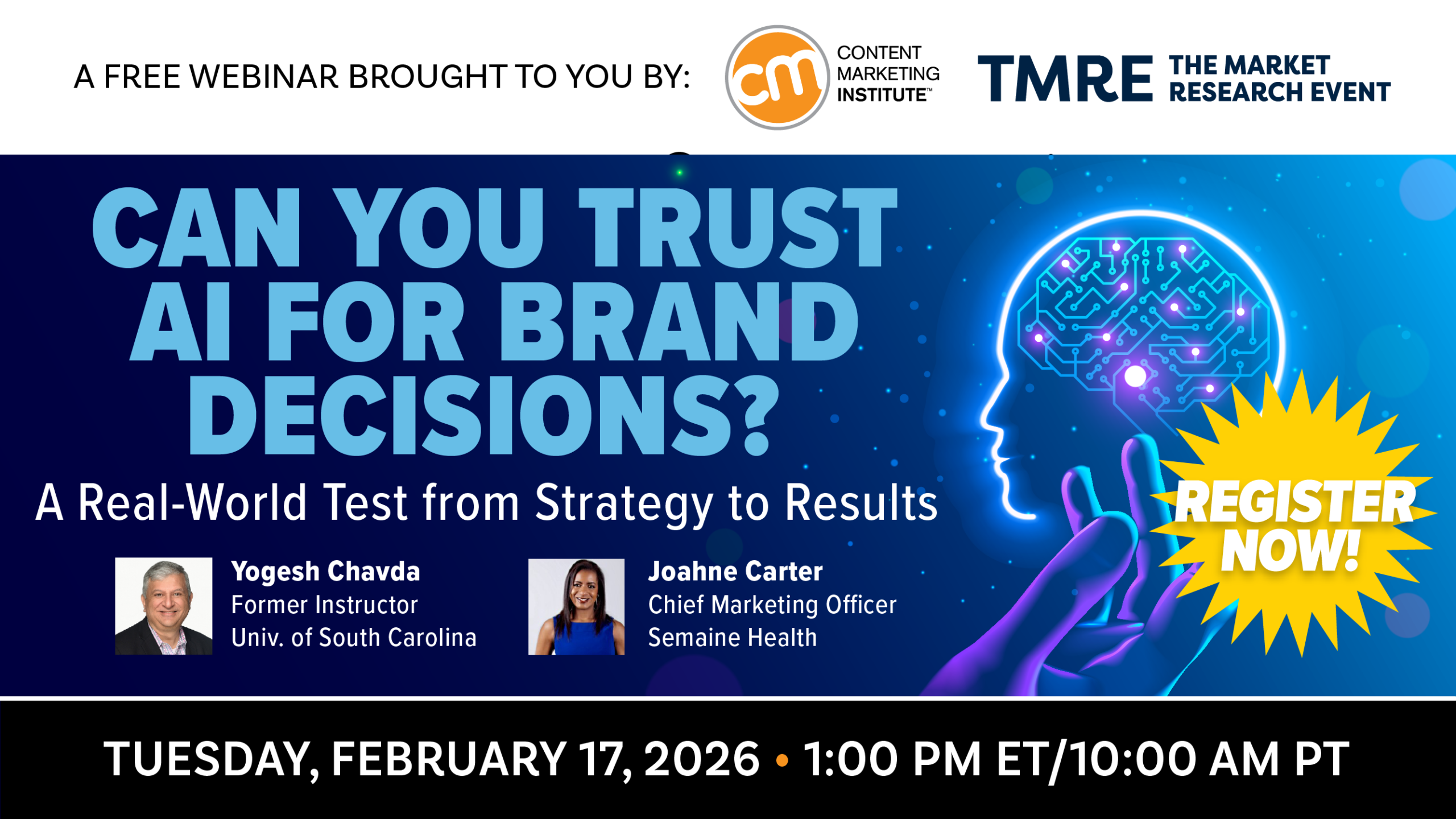 Graphic of CMI TMRE webinar information.