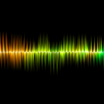 A sound wave moving across the screen.