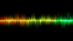 A sound wave moving across the screen.