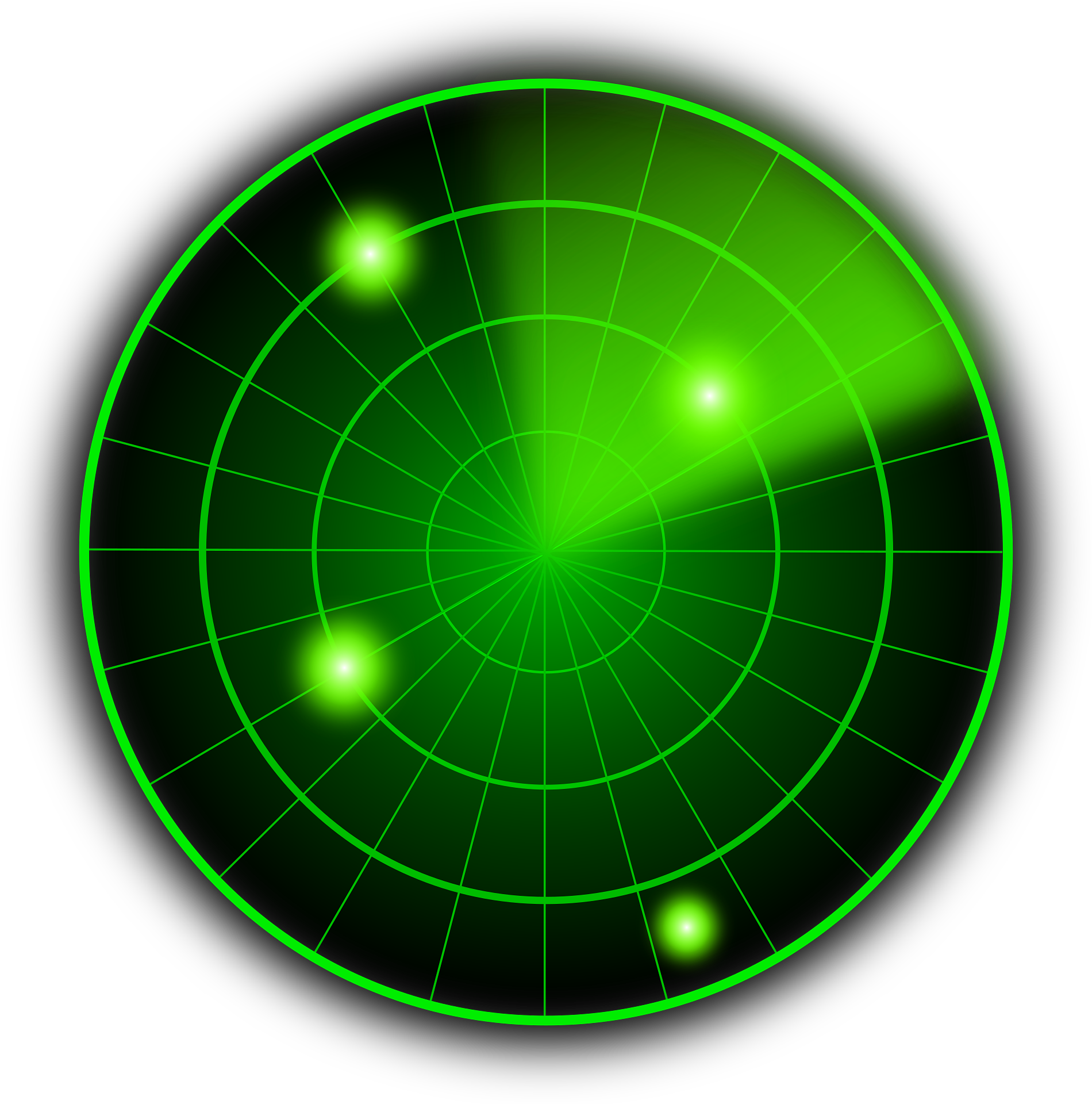 Graphic of a radar-like screen with concentric circles.