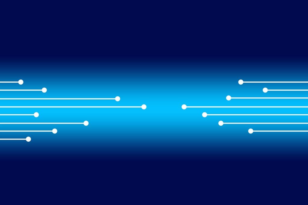 Circuits or data points rushing to meet in the center.